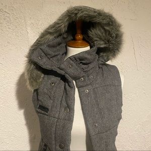 New Gray BB Dakota Herringbone Puffer Vest Jacket